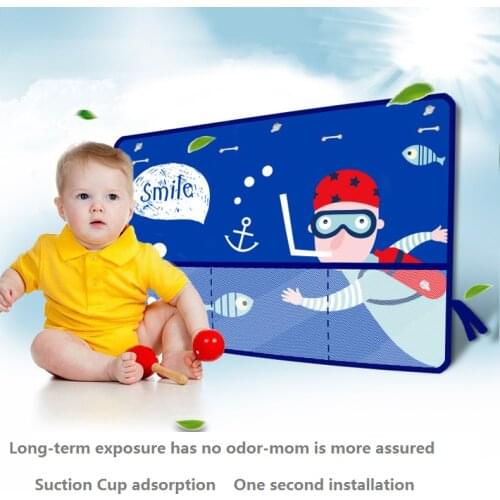 Car Window Sunshade Cute Cartoon Car Window Adjustable Sunscreen Curtain Summer Sun Shade Parasol Curtains Storage Net