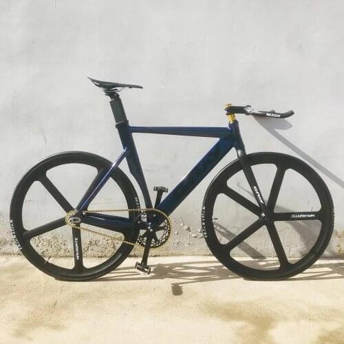 Track Bike Fixie Bicycle Aluminum Alloy 52cm Frame Racing Cycling 5 Spokes Magnesium Alloy Wheel Single Speed 700C Fixed Gear