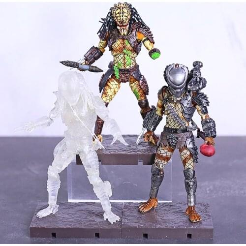 1/18 Full Set Hiya Toys Exquisite Mini Predators 2 Invisible Jungle Battle Damage Invisible City Hunter Action Figures Model Toy