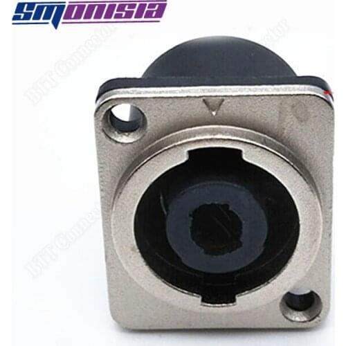 Smonisia 10pcs Professional 4-pin Cannon XLR Female Plug with Square Metal Bracket Stand for Loudspeaker Box Stereo System