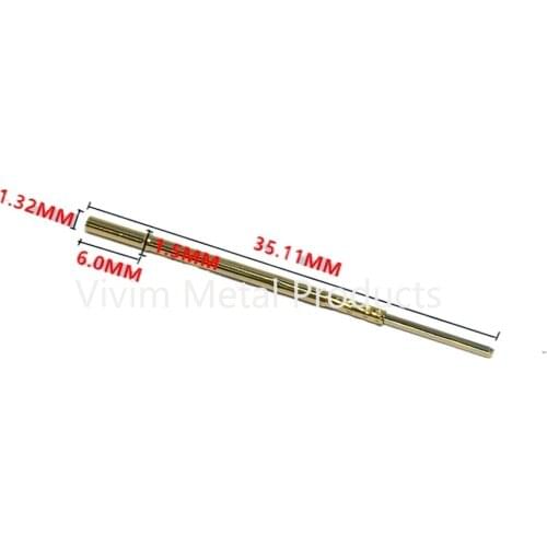 100PCS RM75-4W Gold Plated Spring Test Probes With Brass Tube Spring Needle Test of Circuit Boards Total needle Length 35.11mm
