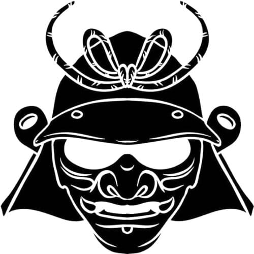 16.5cm*16.5cm Samurai Msak Japanese Head Car Sticker Vinyl Decor Decal Black/Silver S3-6770