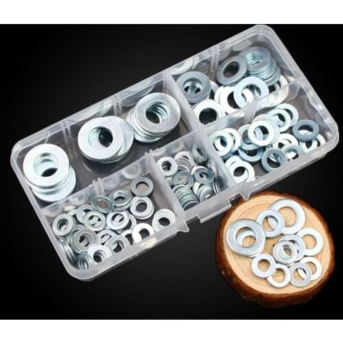 165 Pieces of galvanized hexagonal flat cushion meson washer sleeve m3m4m5m6m8