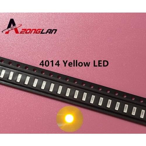 200pcs Free shipping 4014 smd led yellow Surface Mounted .4.0*1.4mm light emitting diode 0.2w chip led