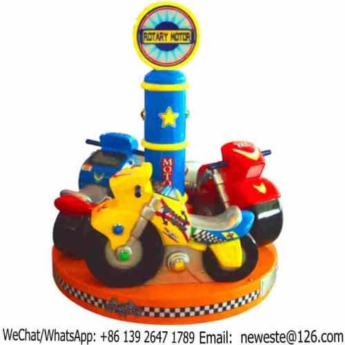 3 seats Kids Arcade Game Machine Mini Carousels Motorcycle Moto Motorbike Kiddie Rides