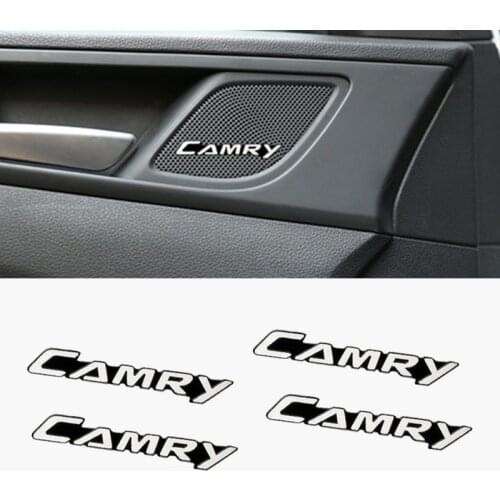4pcs car audio decorate 3D Aluminum Badge Emblem Sticker For Toyota Camry 40 50 2007 2008 2009 2018 Accessories Car Styling