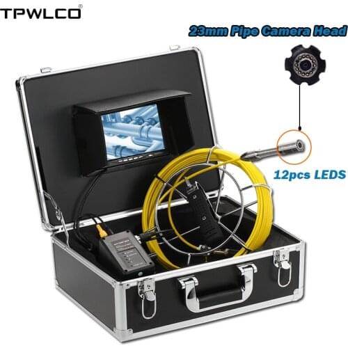 7inch LCD 20-50m Cable Waterproof 23mm Industrial Drain Pipe Endoscope Video Camera Used For Underground Pipeline Inspection