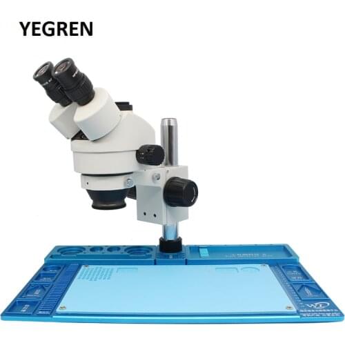7X-45X Trinocular Zoom Stereo Microscope with Simul-focal Head & Large Working Bench for PCB Inspection Mobile Phone Repairing