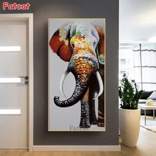 Diy Diamond Painting Abstract art, painted elephant Diamond Embroidery Full square round drilling 5d Diamond Mosaic kits PP2084