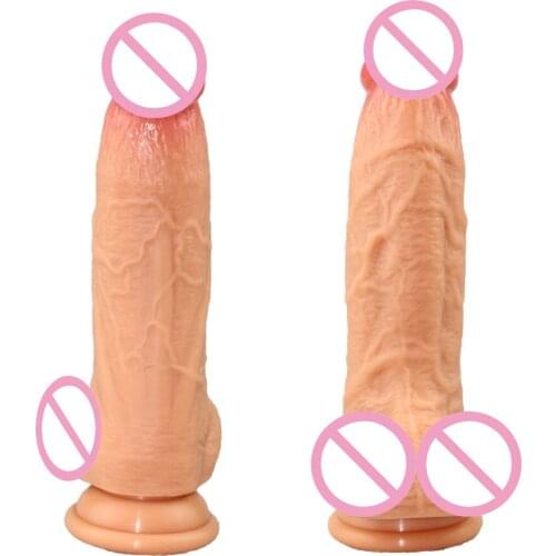 New arrival huge silicone dildo G-spot stimulator sex toy soft and realistic plastic penis