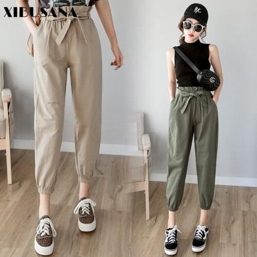 Women pants 2020 spring summer fashion female high waist solid loose harem pant pencil trousers casual cargo pants streetwear