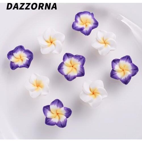 20/40/60Pcs Flower Shape Polymer Clay Beads Spacers Loose Disc Bead for Jewelry Making Findings DIY Accesories Choose Color
