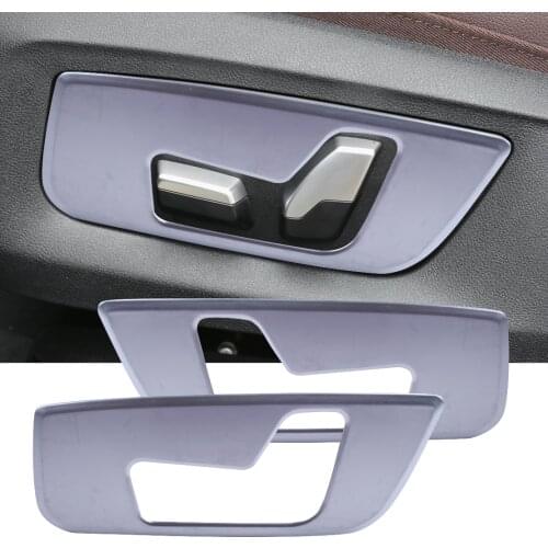 CITALL 2pcs Car Inner Front Seat Adjust Switch Button Cover ABS Chrome Plated Trim fit for BMW 5 Series G30 2018 Styling