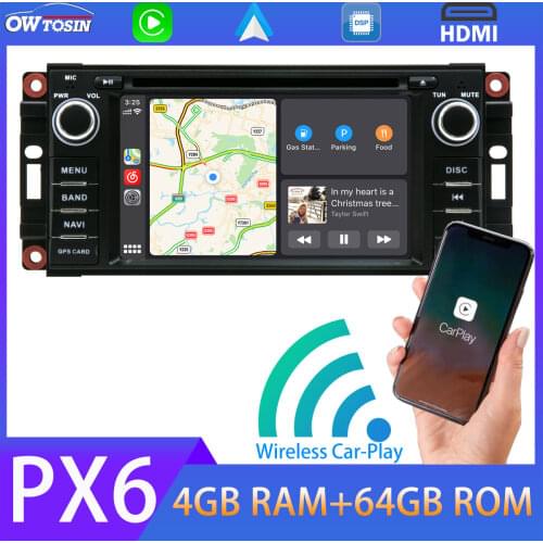 For Jeep Compass Patriot Liberty Wrangler Dodge Chrysler Android 10 PX6 4G+64G Car Multimedia GPS Radio CarPlay DSP TDA7850 HDMI