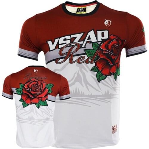 VSZAP Men Women High Quick Dry Muay Thai T Shirt Men Boxing MMA T Shirt Gym T-Shirt Fighting Martial Fitness Training Running