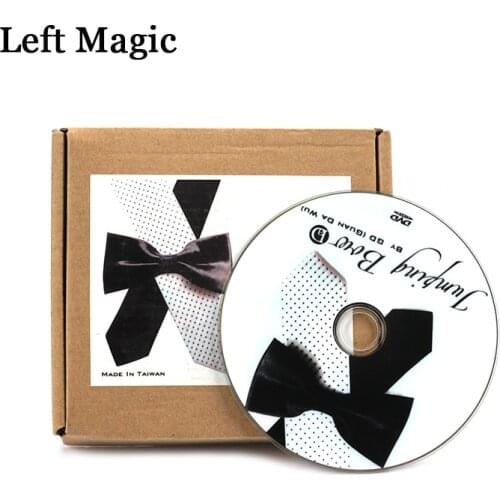 Jumping Bow Tie By Guan Da Wu (DVD+Gimmick) Magic Tricks Moving Tie Magic Props Illusions Stage Street Magic Comedy Toys