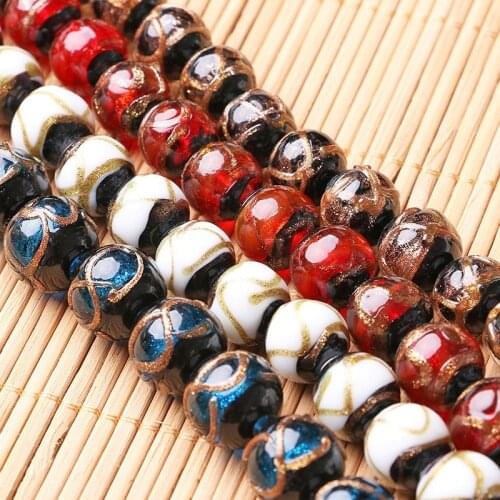 Exquisite Fashion Ancient Glass Beads Handmade Two Galaxy Black Glass Beads round Beads Loose Beads DIY Ornament Accessories