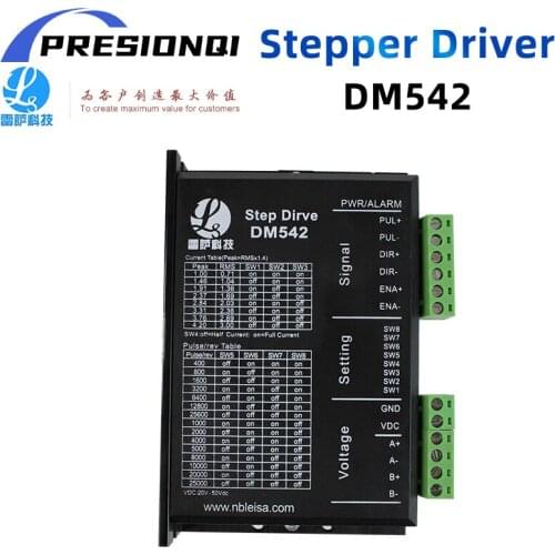 DM542 Stepper Motor Controller 2-phase Digital Stepper Motor Driver 18-48 VDC Max. 4.2A for 57 86 Series Motor