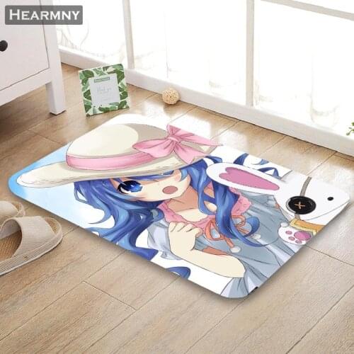 Custom Date A Live Anime Doormat Floor/Bath/Kitchen/Beach Mat Flannel Sponge Fabric 3D Printed Shaggy Decoration For Bedroom