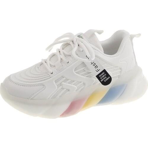 Rainbow-soled dad shoes 2021 New Summer Mesh Soft-soled Soft-faced Casual Sneakers vulcanize shoes Platform Shoes Sneakers