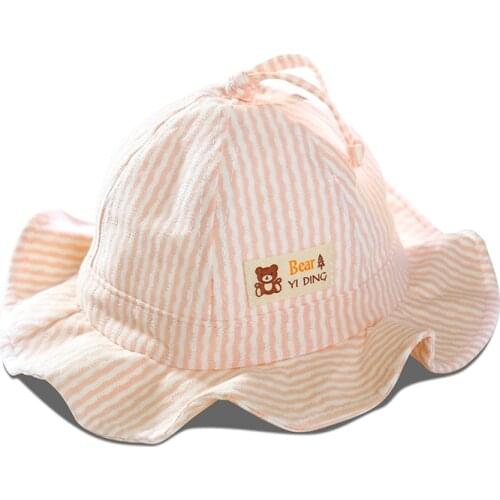 Summer Baby Sun Hat Girls Pink Cap Children Beach Bucket Hats Outdoor Caps UV Protection (Suit for 0-24 Months Babies)