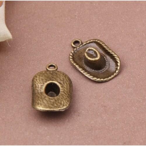 Hot 50pcs Vintage Hat Charm Fit Manual Making DIY Jewelry Accessories Bracelets/necklace Charms