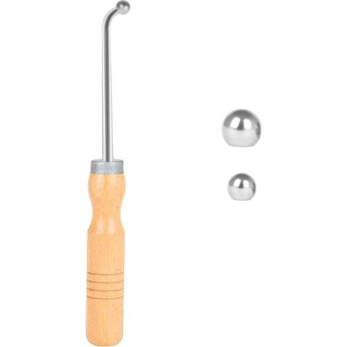 Metal Wooden Handle Trumpet Repairer Instrument Maintenance Repair Tools With 2 Sheet Metal Balls