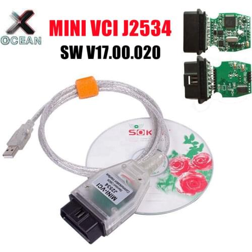 MINI VCI J2534 FOR TOYOTA TIS Techstream V15.00.028 OBD2 Diagnostic Cable MINIVCI FTDI FT232RL FT232RQ MINI-VCI Interface Scanne