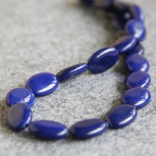 Fashion oval Lapis lazuli stone 13x18mm loose beads jewelry 15 " 2 pieces/lot