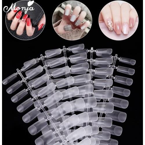 Monja 240 Pcs/Set Half Cover Nail Art Natural Oval Fake Nail Acrylic Nail Tips Extension Ultra-thin False Nail DIY Manicure Tool