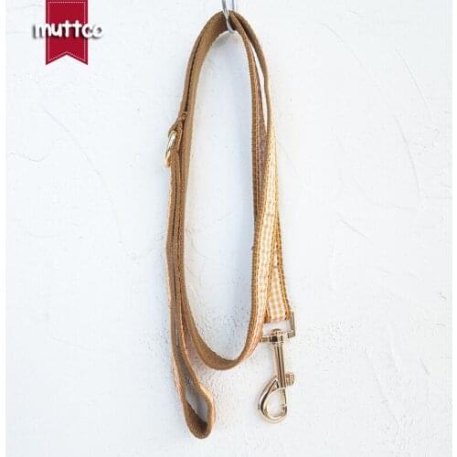 MUTTCO retailing England style collar for dog THE BROWN PLAID dog leash 5 sizes UDC013J