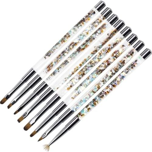 Acrylic Nail Brush UV Gel Lacquer Painting Liner Pen Manicure Pedicure Kit for Nails Art Tool 8 types Optional
