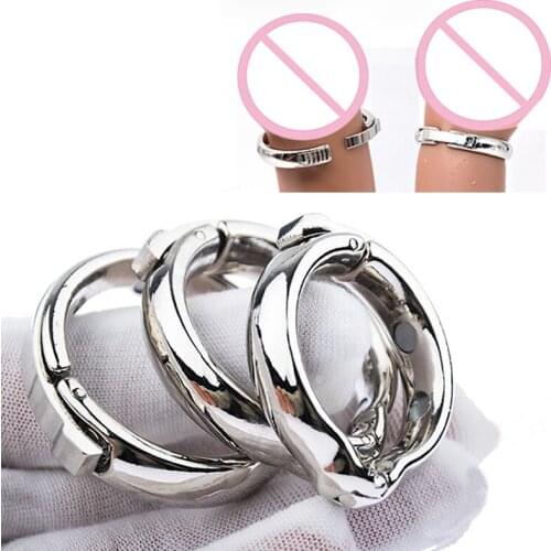 New Magnet Metal Cock Ring Adjustable Penis Ring Delayed Ejaculation Bondage Penis Foreskin Correction For Male Gay Dick Ring 18