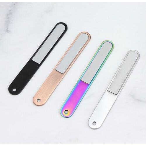 Nail File Stainless Steel Manicure Pedicure Toe Nail Finger Nail File Professional Metal Nail Art Tool for DIY Salon Home Use