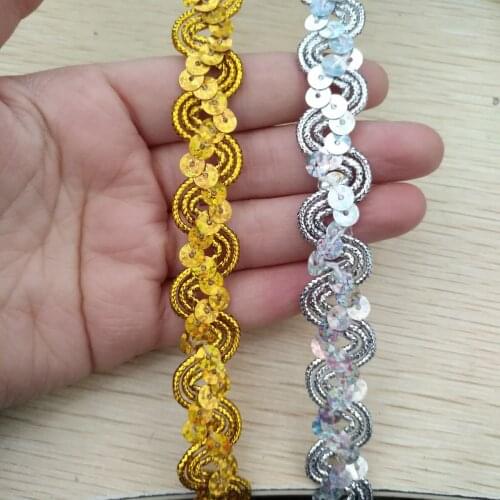 6Meters Gold Silver S Shaped Trim Sewing Centipede Braided Lace Ribbon Home Party Decoration DIY Sequins Curve Lace Accessories