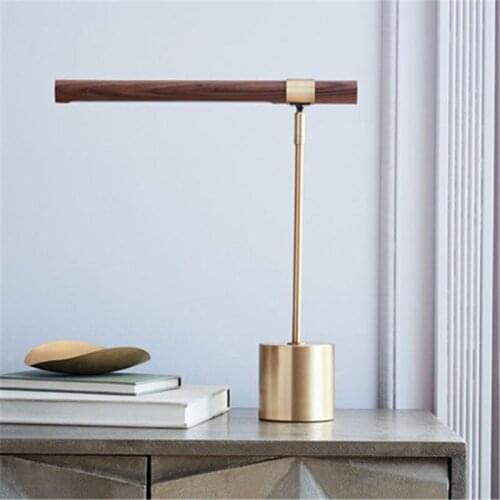 Nordic Art Wood Grain Bedroom Bedside Table Light Creative Living Room Study Hotel Room Decoration Lamp Vintage Lighting