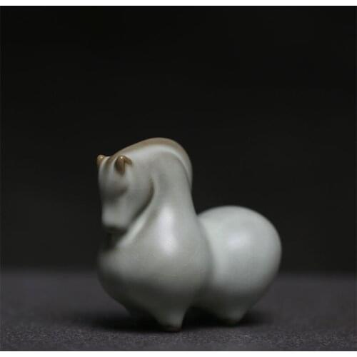 Figurines Ancient Style Gift Ceramic Horse Tea Pet Ornament Animal Table Decoration Ancient Style Gift