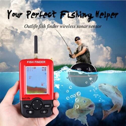 Smart Portable Depth Fish Finder with 100M Wireless Sonar Sensor Echo Sounder LCD Fishfinder for Lake Sea Fishing Saltwater