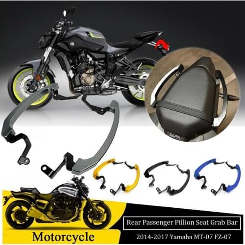 For Yamaha MT07 FZ07 Rear Grab Bars Rear Seat Pillion Passenger Grab Handle Rail 2014 2015 2016 2017 MT-07 FZ-07 MT FZ 07 Parts