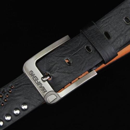 Cow Genuine leather men Belt Luxury leathers male classice Vintage belts Classic Alloy New Fashion Top Quality Metal Pin Buckle