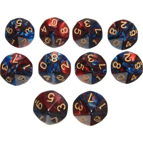 10pcs/lot Standard 10 Sided Dice Set 7 Colors Polyhedral Dice For Birthday Parties Board Game Dices