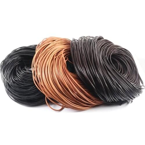 2-5 Meters 100% Genuine Cow Leather Round Thong Cord Leather Cord String Rope for DIY Necklace Bracelet DIY Jewelry Making