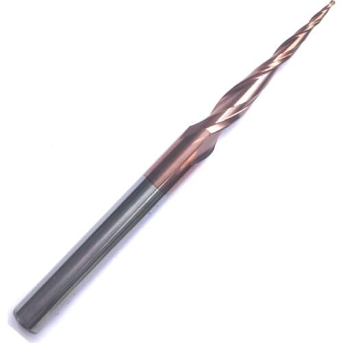 2PCS D6*30.5*75L*2F HRC55 Tungsten solid carbide Coated Tapered Ball Nose End Mills taper and cone endmills
