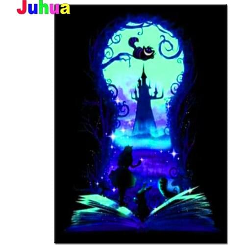 5D DIY Diamond embroidery Book Of Wonderland Art Mosaic Kit Picture Cartoon Girl Alicel Diamond Painting Full Square Round Drill