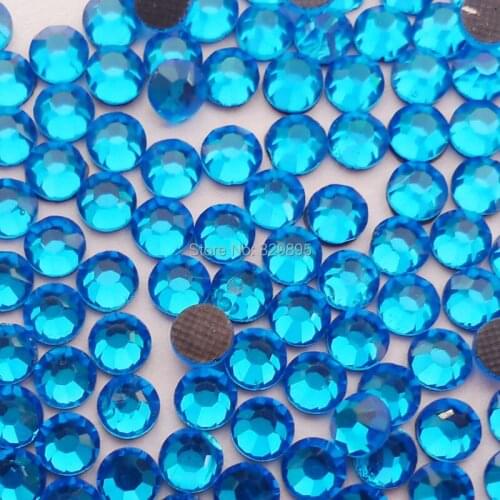 AAAA SS6-SS40 Peacock blue DMC HotFix Rhinestones Flatback Glass Iron-on For garment shoes bags scarf nail jeans Decorations
