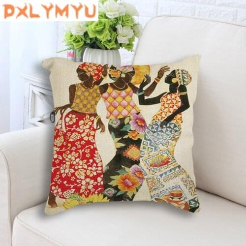 Africa Cushion Cover Decorative Pillowcase African Dancer Print Pillow Covers Throw Pillows Cases For Sofa Home Decor