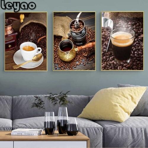 Food Restaurant diamond painting Coffee Cake Wall Art diy 5d Diamond mosaic Painting full diamond embroidery Dining Room Decor