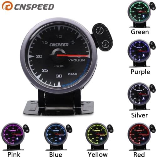 CNSPEED Universal 7 Colors Car Vacuum Pressure Gauge Meter 0-30 PSI For 12V Honda mk2 Golf 2 Car Gauge With POD