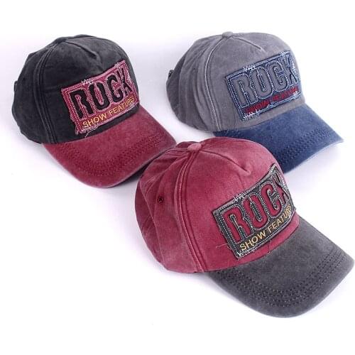2021 High Quality Letter ROCK Embroidery Cotton Baseball Cap For Men Women Gorras Snapback Outdoor Sport Sun Hat