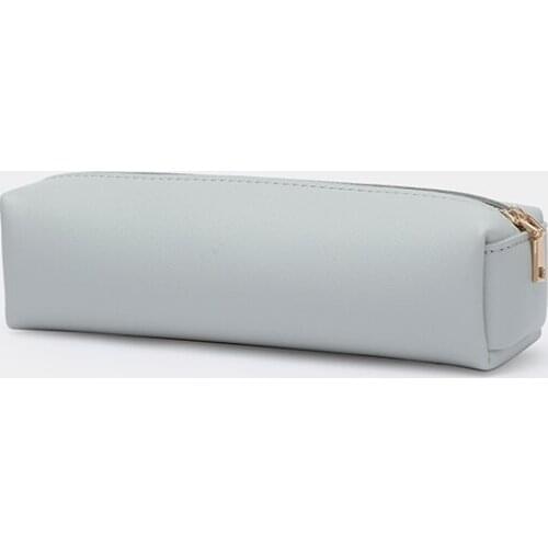 Pencil case simple PU leather Korean men and women small fresh and large capacity study stationery box